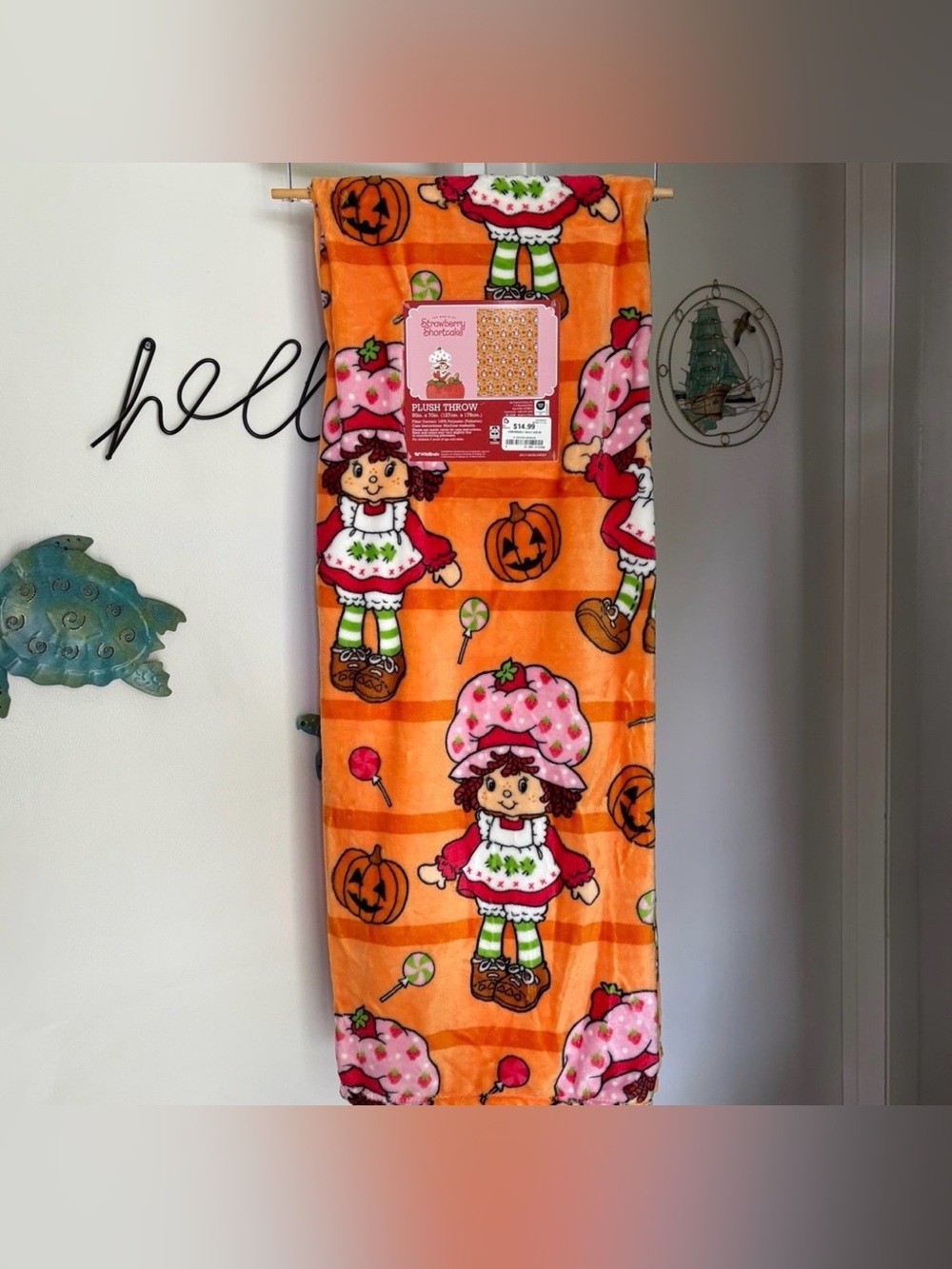 NEW Strawberry Shortcake Orange Halloween Throw Blanket 50”x70” VIRAL